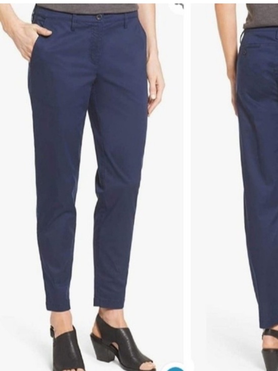 Eileen Fisher Pants - EILEEN FISHER Pants Womens Blue Organic High Rise Tapered Leg Ankle PP 0-2 NEW